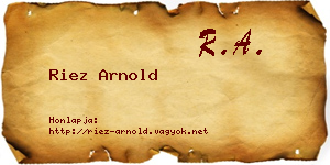 Riez Arnold névjegykártya