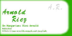 arnold riez business card